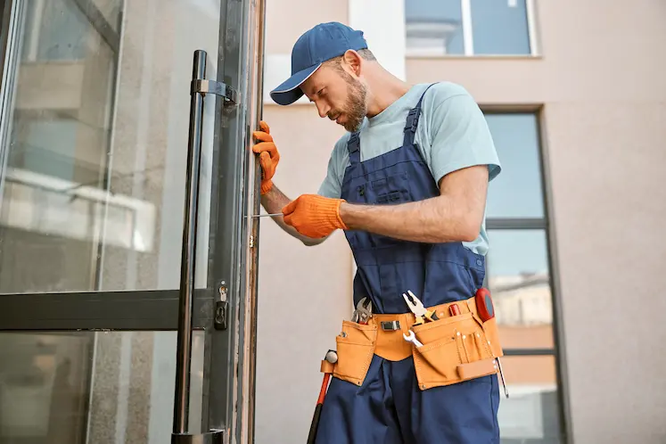 Fabbro professionista al lavoro per apertura porte e riparazione serrature a Bergamo